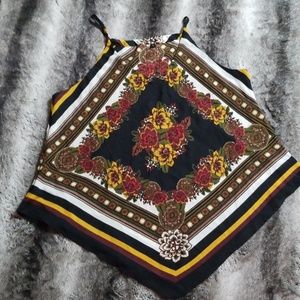 Black Patterned Tank Top